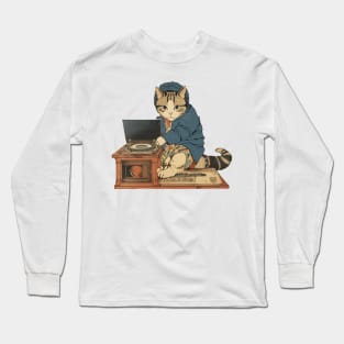 Retro Hip Hop cat Long Sleeve T-Shirt